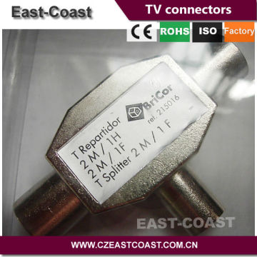2 Way COAX TV Aerial Cable Splitter FEMALE to 2 x MALE