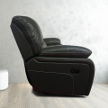 Sofa recliner kulit sintetik hitam moden