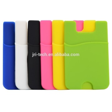 2015 hot 3M adhesive silicone smart card holder, mobile phone silione card smart pocket