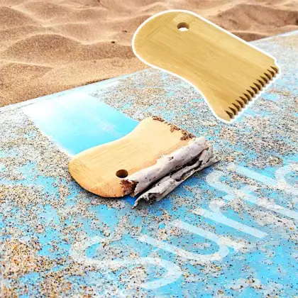 Custom Logo Bamboo Surfboard Wax Scraper and Surf Wax Remover: Perfect Gift for Surfers