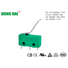 Microinterruptor em miniatura de tamanho pequeno