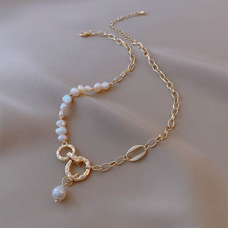 Luxury Natural Pearl Pendant Necklace Women's Temperament