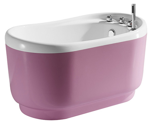 Eco-friendly Portable Indoor Pink Acrylic Small Bathtub