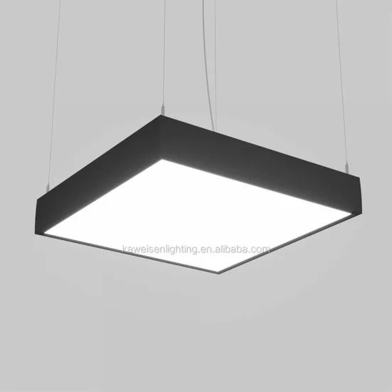 Modern Square 600x600mm LED Panel Light: Black Aluminum Backlit Pendant for Office and Commercial Spaces