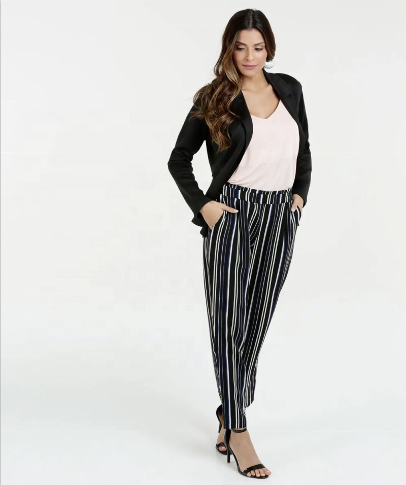 Elastic On the Waist Casual Pants Trouser