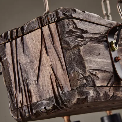 Wooden Wheel Chandelier for Restaurants