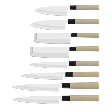 Ahşap Kulplu Japon Sashimi bıçakları: Suşi ve Nakiri bıçak seçenekleri