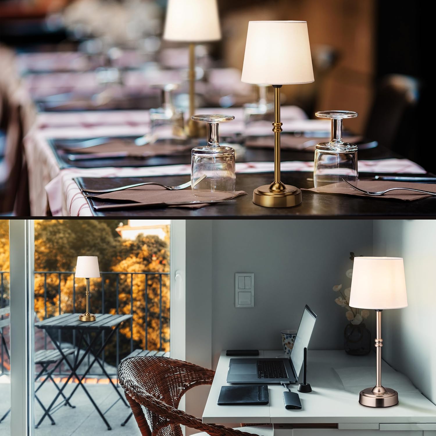 Cordless LED Table Lamp With Linen Shade (8)