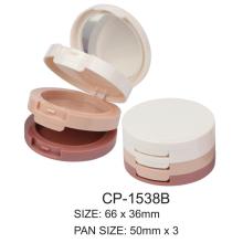 Three Layers Round Empty Plastic Powder Compact Container