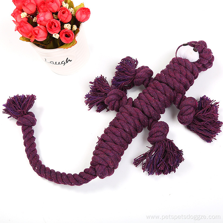 Lizard Shape Rope Dental Toy Ready Pet Toy