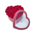 Caja de regalo de corazón de flor grande con ventana de PVC