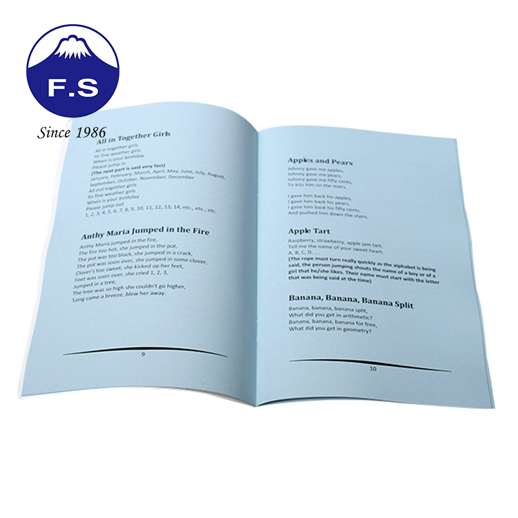 Custom Brochure Saddle Stitched Binding Booklet For Children