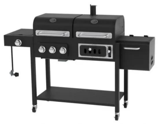 Good Price Outdoor Large Heavy Duty Combo Charcoal and Gas Grill with Side Burner