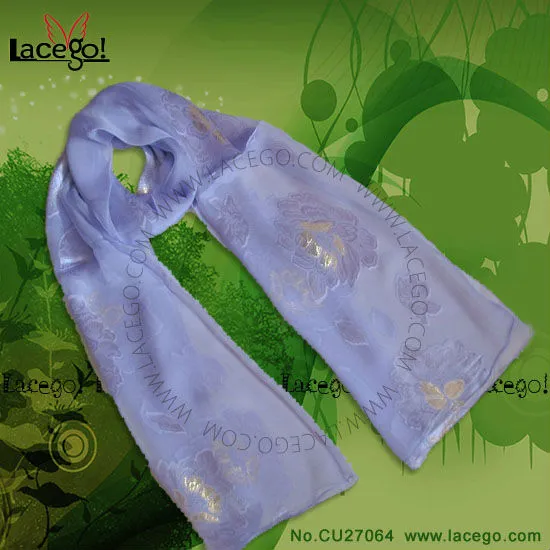 New Fashion Long Girls Flower Lace Scarf Pattern