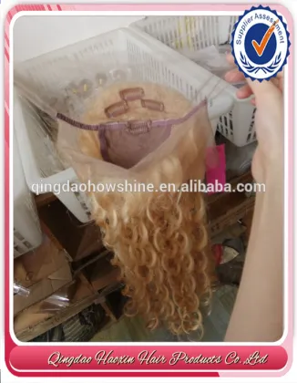 Hot sale new design~ China beauty curly human hair womens toupee wigs