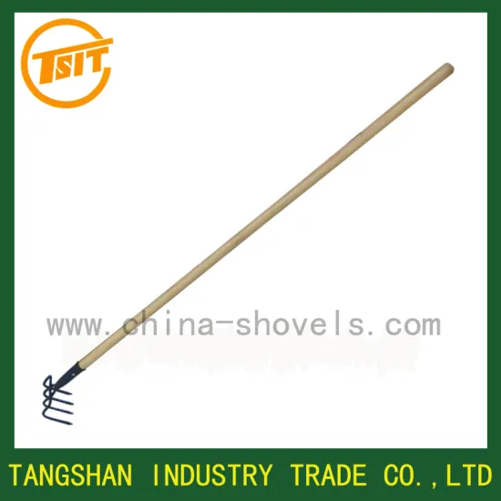long wooden handle iron spade fork rake