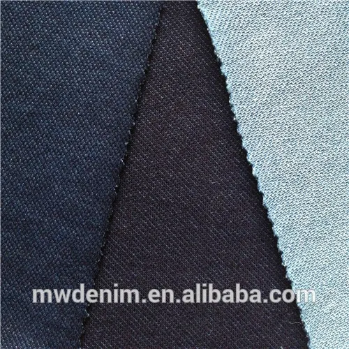Indigo Twill Elastic Knitted Denim Fabric