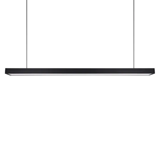 Modern Black Linear LED Pendant Light for Kitchen Island and Dining Room