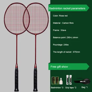 High-Quality Full Carbon Graphite Badminton Racket with Custom Logo and Bag