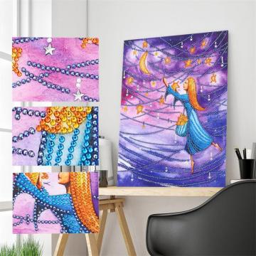 Beauty With Moon Diamond Painting Leisure And Relaxation