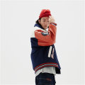 American Retro Stitching Contrast Lapel Baseball Jacket