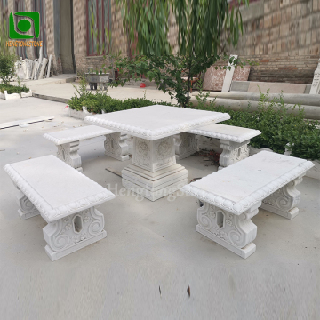 Tavoli e panchine da giardino per esterni in marmo naturale