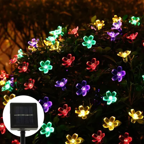 7M 50 LED Solar-Powered Flower Blossom Decorative Waterproof Fairy Garden Outdoor Christmas Light