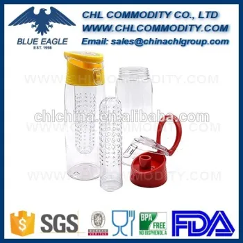 High borosilicate glass water tea bottle infuser with handle
