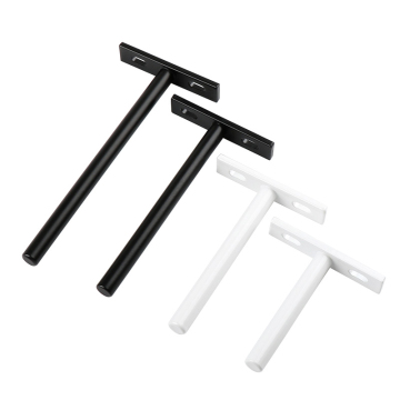 Soportes de estante de pared ocultos de acero pesado negro mate para estantes flotantes