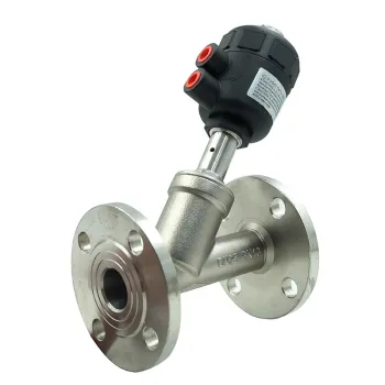 DKV Stainless Steel 304 Pneumatic Flanged Angle Seat Valve