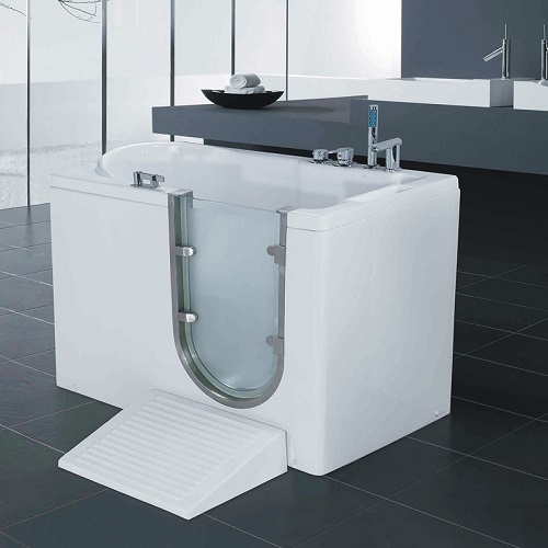 Bañera de hidromasaje tipo walk-in con FastDrain motorizado