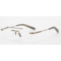 Titanium Rimless Designer Black Aviator Gelas