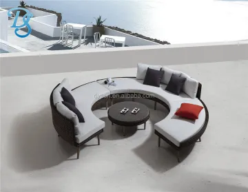 Rattan Wicker Outdoor Patio Sectional Conversation Sofa Set with Cushions