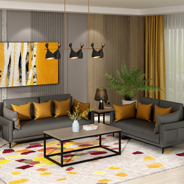 Modern Brown Leather Sofa Set - Reclining Sectional Couch for Living Room