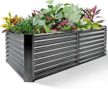 Galvanized Raised Garden Bed Kits: Outdoor Metal Planters for Vegetables and Large Gardening Boxes