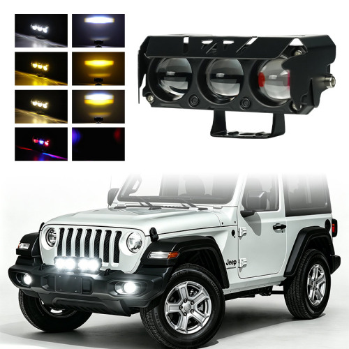 LiuHJG 3 Lens Waterproof IP67 Motorcycle Spotlights 12-80V Good Chip Led Driving Fog Lights