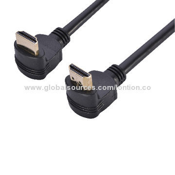 Right Angle HDMI Cable 1.4 with All Material, Comply with RoHS/CE/FCC Requirement