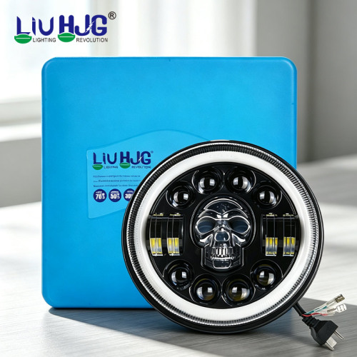 LiuHJG Skull 7 Inch 31W Motorcycle Driving Light LED Headlights