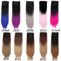 Alileader Wholesale 22 polegadas 26 cores retas 16 clipes de alta qualidade Premium fibra sintética clipe em extensões de cabelo