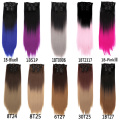 Alileader Wholesale 22inches 26 Colors Straight 16 Clips High Quality Premium Fiber Synthetic Wigs Clip In Hair Extensions