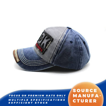 Topi Bisbol Dicuci Blok Warna Berpinggiran Slogan Rock