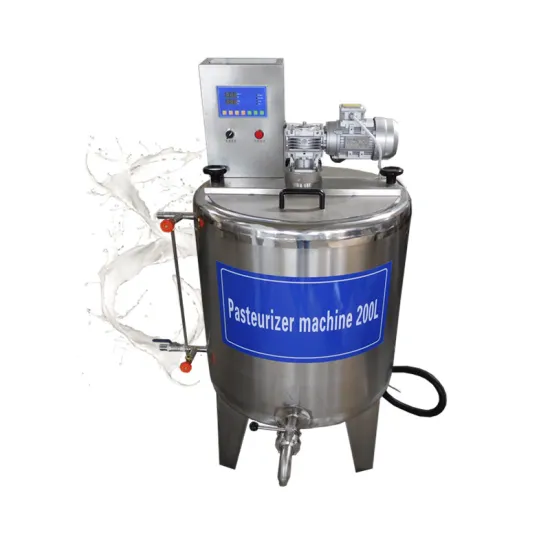 Automatic 200 Liter Milk Pasteurizer: Cow Milk and Juice Sterilizer Machine with Mixing Function