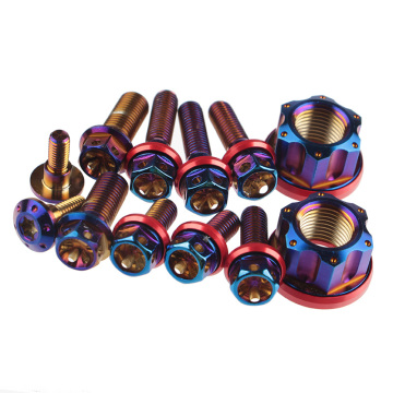 Titanium Plated 304 Stainless Steel Hollow Flange External Hexagonal Screws: M4, M5, M6, M8