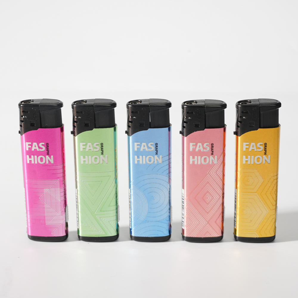 Five Color Laser Wrapper Windproof Lighter with LED