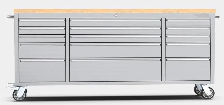 Red 15-Drawer Metal Workbench with Wheel