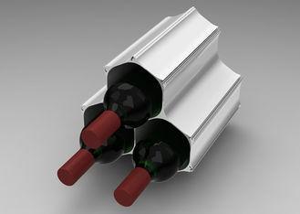 Aluminum Wine Display Stands With 3 Bottle , Honeycomb Stru