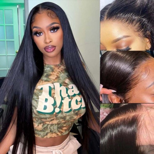 HD Lace Front Wig 38 40 inch Straight Human Hair Wigs 210% 13x4/6 Transparent Lace Front Wigs 6x6 Human Hair Lace Closure Wigs