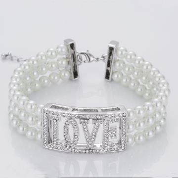 White Glass Pearl Beads Bracelet Bulk