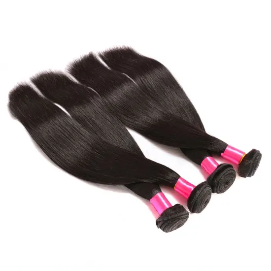 Soft Kinky Straight Real Natural Color Brazilian Wave Virgin Hair Bundles Raw Human Hair Yaki Extension