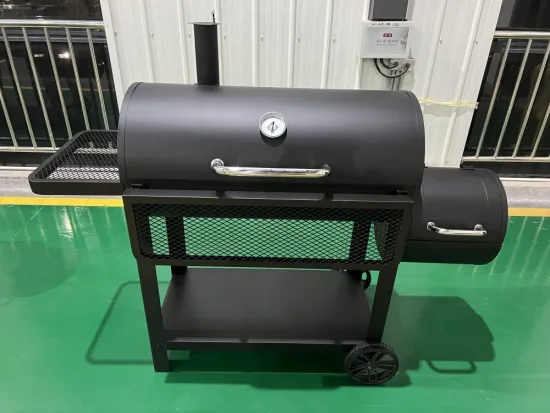 Black Charcoal Grill Offset Smoker Grill with Cover for Outdoor Camping